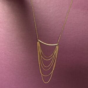 Express Gold Necklace with Stacking Chain Detail